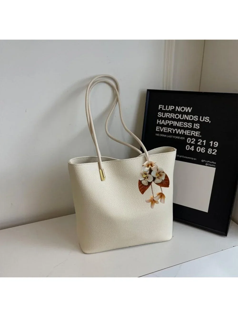 Boho Genuine Leather Flower Bag Charm | Rose Keychain Pendant | Unique